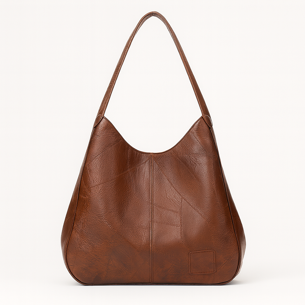 Large soft tote bag with a slouchy silhouette and double shoulder straps.