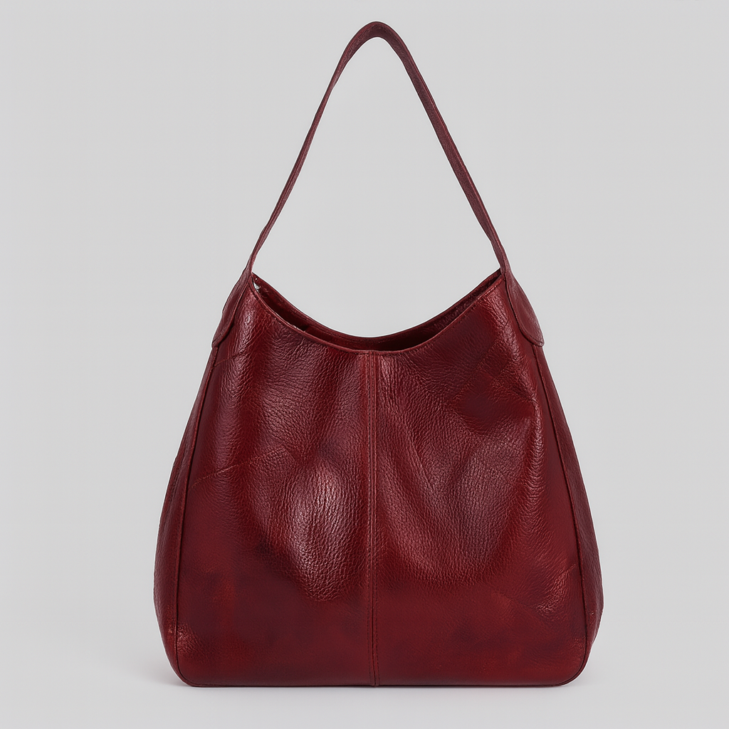 Large soft tote bag with a slouchy silhouette and double shoulder straps.