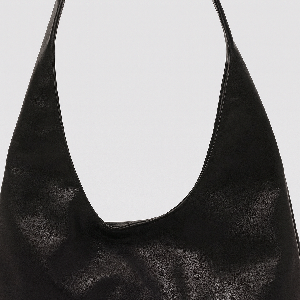 Simple slouchy shoulder bag with a single strap.
