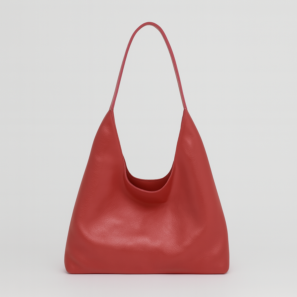 Simple slouchy shoulder bag with a single strap.
