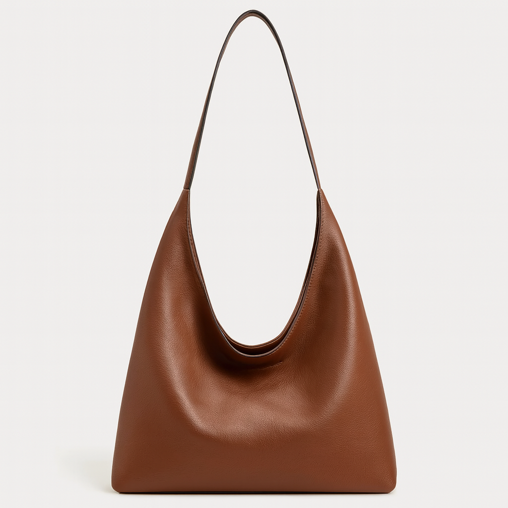 Simple slouchy shoulder bag with a single strap.